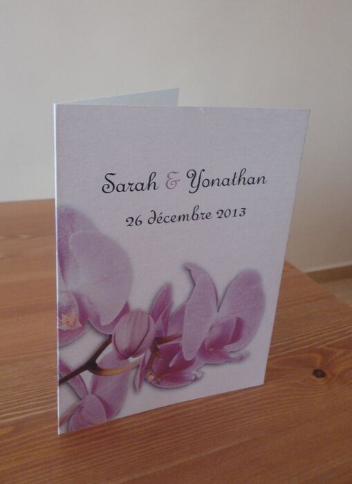 Faire-part Orchidée bilingue