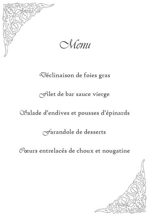 Menu assorti
