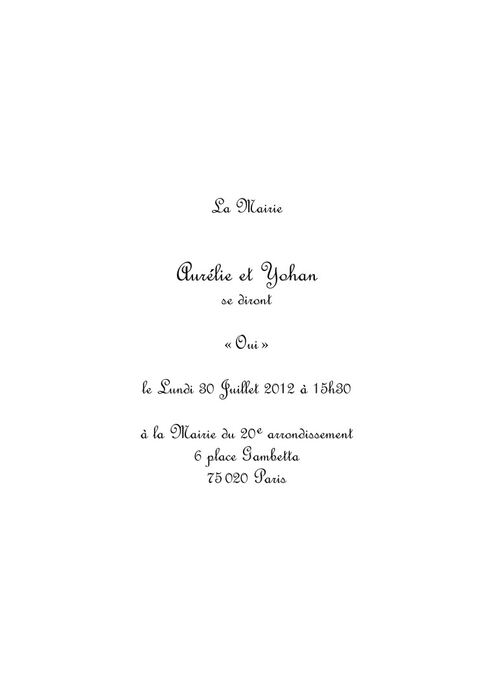 Carton de la cérémonie civile
